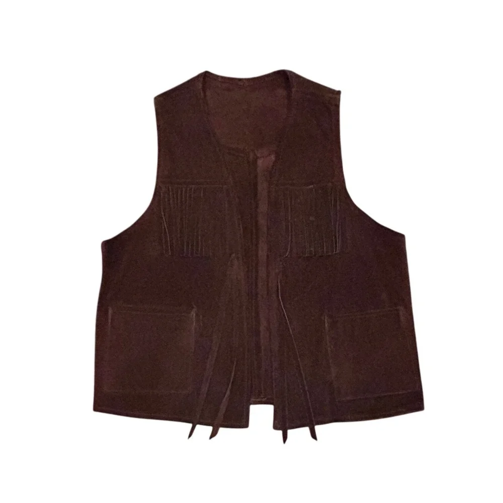 Vintage Irvin Foster Genuine Horsehide Leather Western Brown Vest Size Small - Picture 1 of 7
